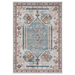 Azure Beige 5 ft. 3 in. x 7 ft. 6 in. Oriental Polyester Area Rug by Abani