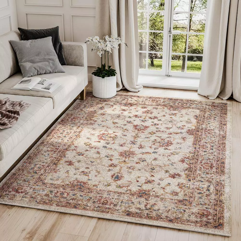 Babylon Beige 5 ft. 3 in. x 7 ft. 6 in. Oriental Polypropylene Area Rug by Abani 8 Babylon Beige 5 ft. 3 in. x 7 ft. 6 in. Oriental Polypropylene Area Rug by Abani - Image 6