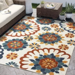 Hampton Beige 6 ft. x 9 ft. Floral Polypropylene Area Rug by Abani -Abani Sales beige abani area rugs ham100a 6 31 1000