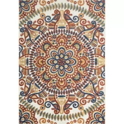 Hampton Beige 6 ft. x 9 ft. Abstract Polypropylene Area Rug by Abani