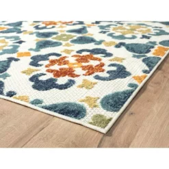 Hampton Beige 5.3 ft. x 7.6 ft. Abstract Polypropylene Area Rug by Abani -Abani Sales beige abani area rugs ham130a 5 c3 1000