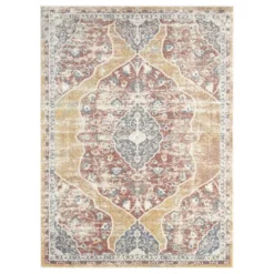 Milas Beige 6 ft. x 9 ft. Oriental Polypropylene Area Rug by Abani