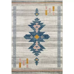 Porto Beige 7 ft. 9 in. x 10 ft. 2 in. Abstract Polypropylene Area Rug by Abani