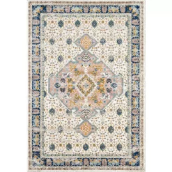 Porto Beige 5 ft. 3 ft. x 7 ft. 6 in. Oriental Polypropylene Area Rug by Abani