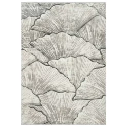 Porto Beige 3 ft. x 5 ft. Abstract Polypropylene Area Rug by Abani