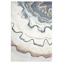 Venus Beige 4 ft. x 6 ft. Abstract Polypropylene Area Rug by Abani