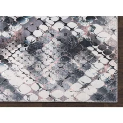 Paloma Black 2 ft. x 10 ft. Abstract Polyester Area Rug by Abani -Abani Sales black abani area rugs pal270a 29 40 1000