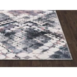 Paloma Black 2 ft. x 10 ft. Abstract Polyester Area Rug by Abani -Abani Sales black abani area rugs pal270a 29 e1 1000