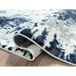 Arto Blue 6 ft. x 9 ft. Distressed Polypropylene Area Rug by Abani -Abani Sales blue abani area rugs art220a 6 4f 1000
