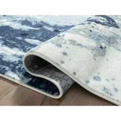 Arto Blue 4 ft. x 6 ft. Distressed Polypropylene Area Rug by Abani -Abani Sales blue abani area rugs art230a 4 4f 1000