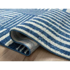 Casa Blue 7.9 ft. x 10.2 ft. Geometric Polypropylene Area Rug by Abani -Abani Sales blue abani area rugs cas260a 8 4f 1000