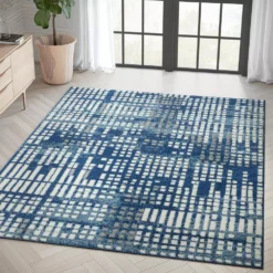 Casa Blue 4 ft. x 6 ft. Geometric Polypropylene Area Rug by Abani 17 Casa Blue 4 ft. x 6 ft. Geometric Polypropylene Area Rug by Abani -Abani Sales blue abani area rugs cas290a 4 31 1000