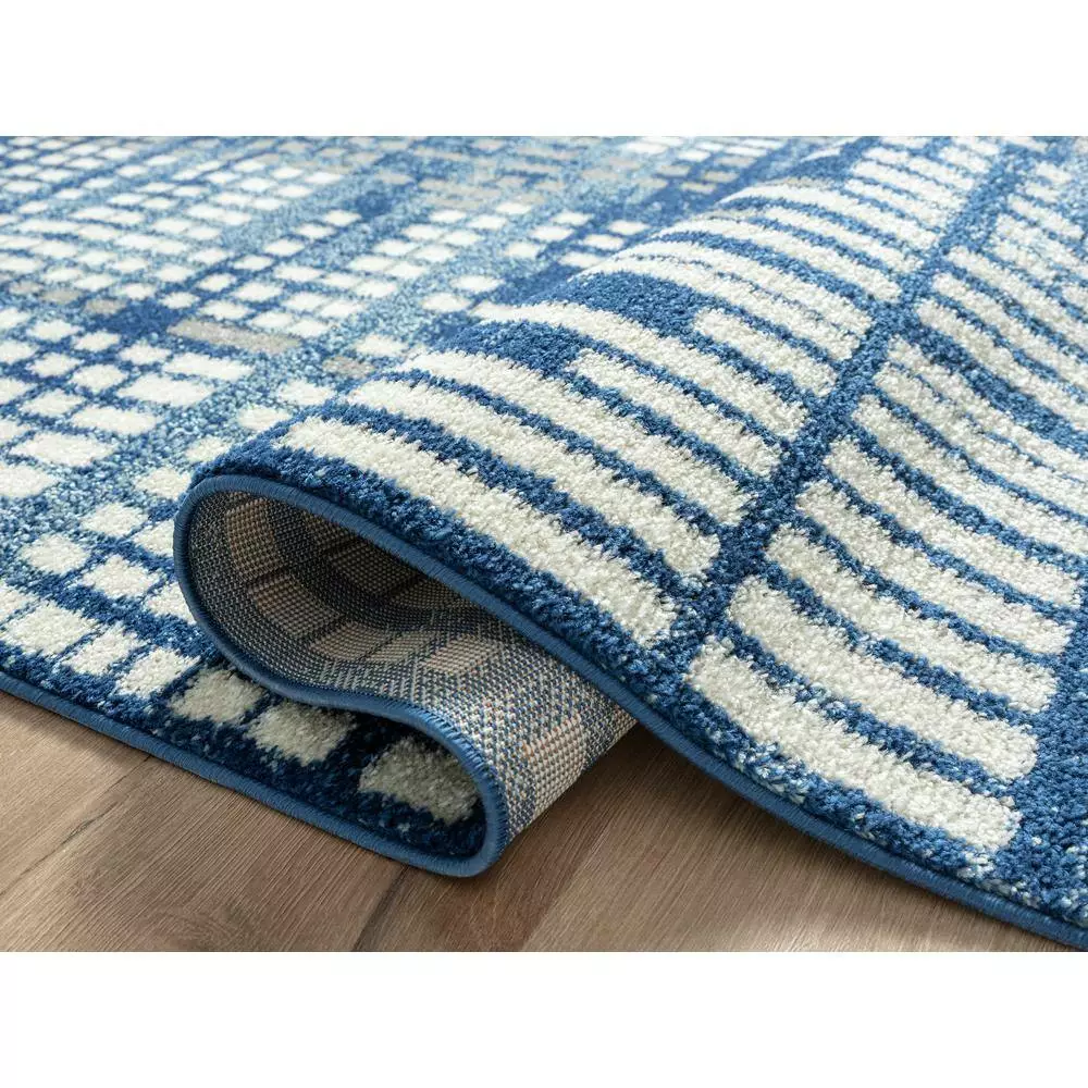 Casa Blue 4 ft. x 6 ft. Geometric Polypropylene Area Rug by Abani 6 Casa Blue 4 ft. x 6 ft. Geometric Polypropylene Area Rug by Abani - Image 4
