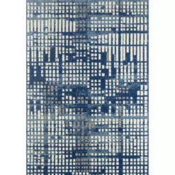 Casa Blue 4 ft. x 6 ft. Geometric Polypropylene Area Rug by Abani
