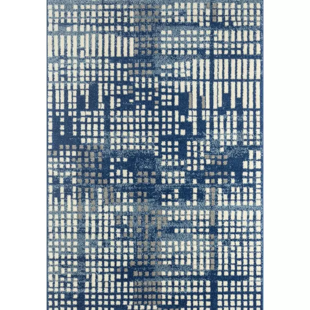 Casa Blue 4 ft. x 6 ft. Geometric Polypropylene Area Rug by Abani 3 Casa Blue 4 ft. x 6 ft. Geometric Polypropylene Area Rug by Abani