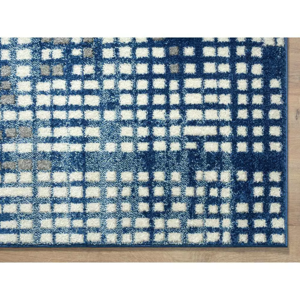 Casa Blue 4 ft. x 6 ft. Geometric Polypropylene Area Rug by Abani 4 Casa Blue 4 ft. x 6 ft. Geometric Polypropylene Area Rug by Abani - Image 2