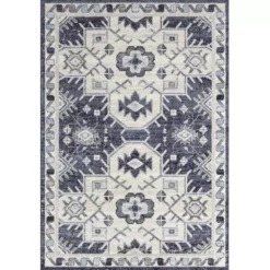 Cruz Blue 7.9 ft. x 10.2 ft. Geometric Polypropylene Area Rug by Abani