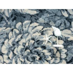 Cruz Blue 5.3 ft. x 7.6 ft. Floral Polypropylene Area Rug by Abani -Abani Sales blue abani area rugs cru140a 5 1f 1000