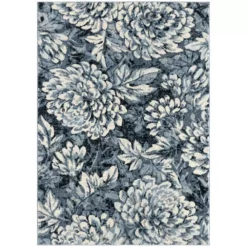 Cruz Blue 5.3 ft. x 7.6 ft. Floral Polypropylene Area Rug by Abani
