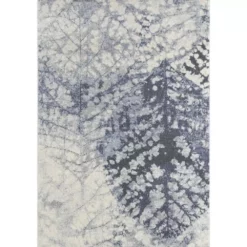 Cruz Blue 6 ft. x 9 ft. Floral Polypropylene Area Rug by Abani