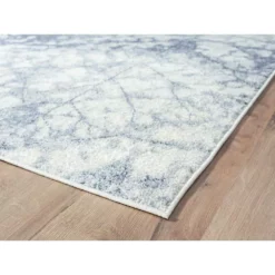 Cruz Blue 6 ft. x 9 ft. Floral Polypropylene Area Rug by Abani -Abani Sales blue abani area rugs cru150a 6 c3 1000