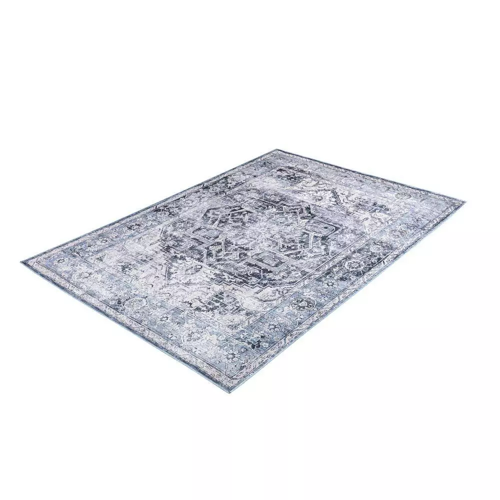 Abani Rugs Lola LOL140A Contemporary Blue 5 ft. 3 in. x 7 ft. 6 in. Area Rug 6 Abani Rugs Lola LOL140A Contemporary Blue 5 ft. 3 in. x 7 ft. 6 in. Area Rug - Image 4