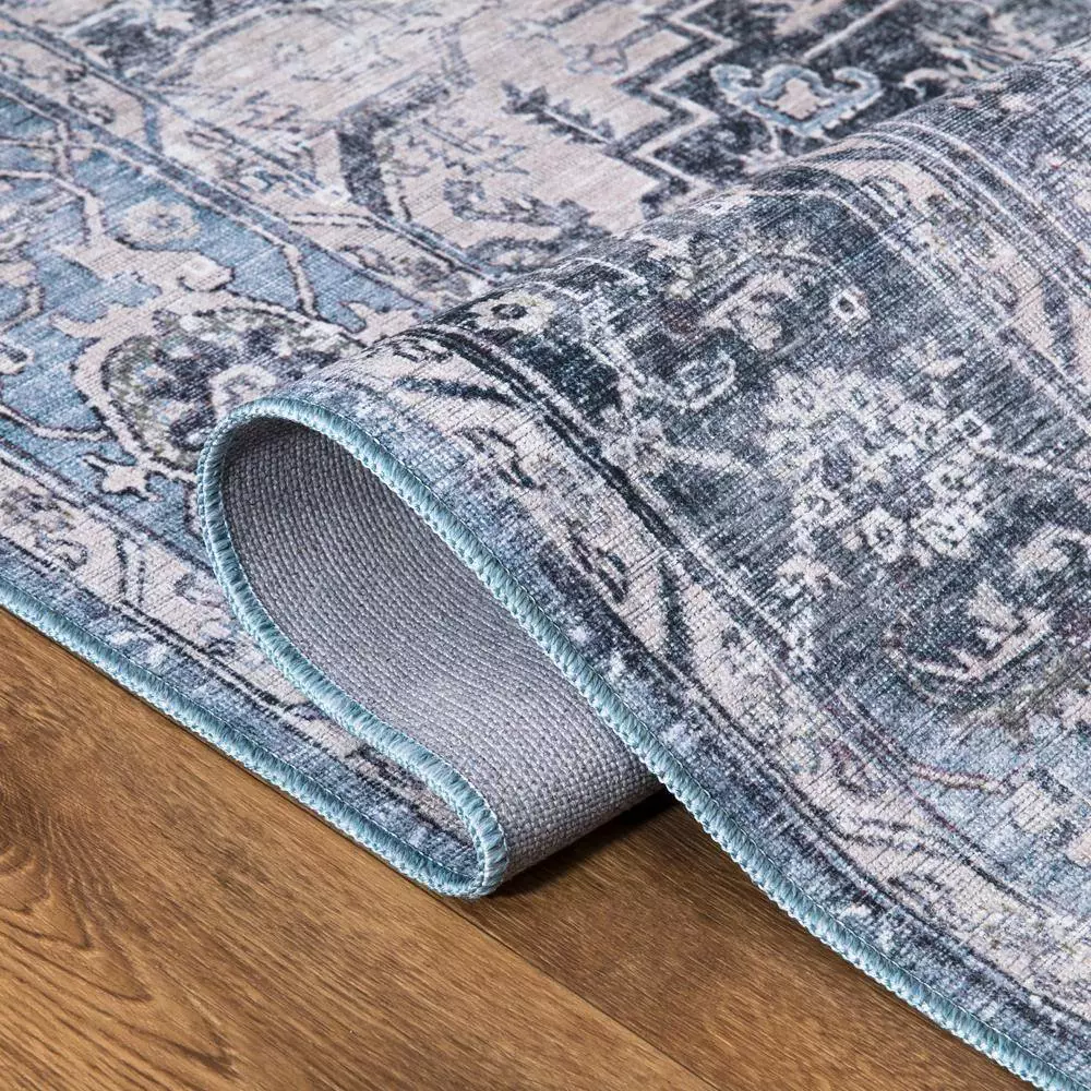 Abani Rugs Lola LOL140A Contemporary Blue 5 ft. 3 in. x 7 ft. 6 in. Area Rug 5 Abani Rugs Lola LOL140A Contemporary Blue 5 ft. 3 in. x 7 ft. 6 in. Area Rug - Image 3