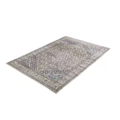 Abani Rugs Lola LOL170A Vintage Contemporary Creamy Gray Blue 4 ft. x 6 ft. Area Rug -Abani Sales blue abani area rugs lol170a 4 4f 1000