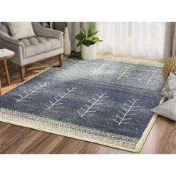 Mesa Blue 5 ft. 3 ft. x 7 ft. 6 in. Abstract Polypropylene Area Rug by Abani -Abani Sales blue abani area rugs mes150a 5 31 1000