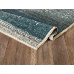 Mesa Blue 5 ft. 3 ft. x 7 ft. 6 in. Abstract Polypropylene Area Rug by Abani -Abani Sales blue abani area rugs mes150a 5 4f 1000