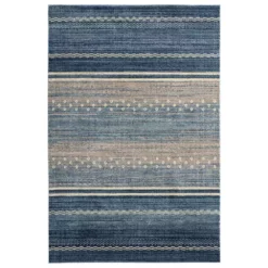 Mesa Blue 7 ft. 9 in. x 10 ft. 2 in. Striped Polypropylene Area Rug by Abani