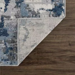 Abani Rugs MIST MIS100A Abstract Concrete Wall Blue 5 ft. 3 in. x 7 ft. 6 in. Area Rug -Abani Sales blue abani area rugs mis100a 5 1f 1000