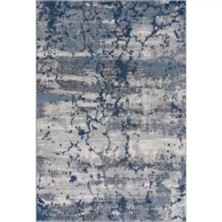Abani Rugs MIST MIS100A Abstract Concrete Wall Blue 5 ft. 3 in. x 7 ft. 6 in. Area Rug