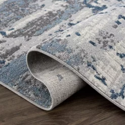 Abani Rugs MIST MIS100A Abstract Concrete Wall Blue 5 ft. 3 in. x 7 ft. 6 in. Area Rug -Abani Sales blue abani area rugs mis100a 5 c3 1000