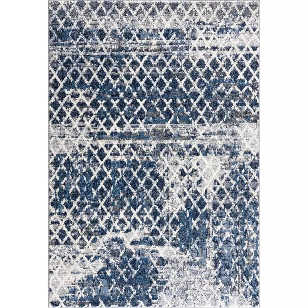 Abani Rugs MIST MIS110A Mesh Blue 7 ft. 9 in. x 10 ft. 2 in. Area Rug 3 Abani Rugs MIST MIS110A Mesh Blue 7 ft. 9 in. x 10 ft. 2 in. Area Rug