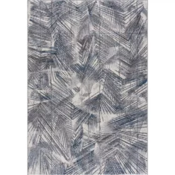 Abani Rugs MIST MIS130A Leaves Blue 5 ft. 3 in. x 7 ft. 6 in. Area Rug