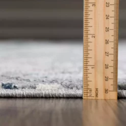 Abani Rugs MIST MIS130A Leaves Blue 5 ft. 3 in. x 7 ft. 6 in. Area Rug -Abani Sales blue abani area rugs mis130a 5 fa 1000