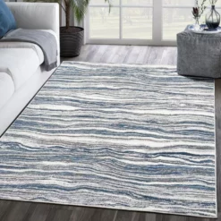 Abani Rugs MIST MIS150A Lined Blue 4 ft. x 6 ft. Modern Area Rug -Abani Sales blue abani area rugs mis150a 4 31 1000