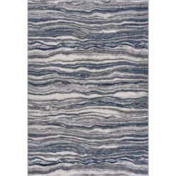 Abani Rugs MIST MIS150A Lined Blue 4 ft. x 6 ft. Modern Area Rug