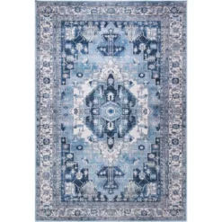 Abani Rugs Molana MOL130A Blue 5 ft. 3 in. x 7 ft. 6 in. Medallion Area Rug