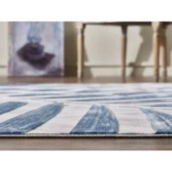 Nova Blue 9 ft. x 12 ft. Abstract Polyester Area Rug by Abani 14 Nova Blue 9 ft. x 12 ft. Abstract Polyester Area Rug by Abani -Abani Sales blue abani area rugs nov110a 9 1f 1000
