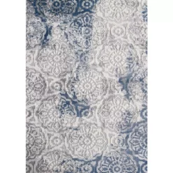 Nova Blue 5.3 ft. x 7.6 ft. Abstract Polyester Area Rug by Abani