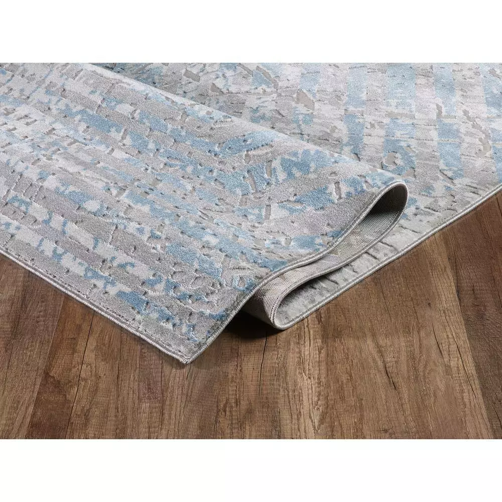 Nova Blue 5.3 ft. x 7.6 ft. Abstract Polyester Area Rug by Abani 7 Nova Blue 5.3 ft. x 7.6 ft. Abstract Polyester Area Rug by Abani - Image 5