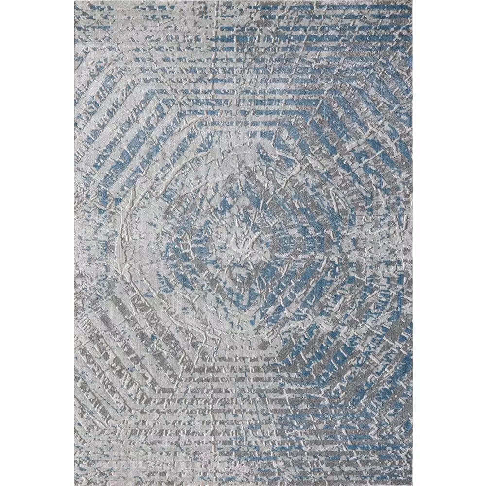 Nova Blue 5.3 ft. x 7.6 ft. Abstract Polyester Area Rug by Abani 3 Nova Blue 5.3 ft. x 7.6 ft. Abstract Polyester Area Rug by Abani