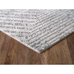 Nova Blue 5.3 ft. x 7.6 ft. Abstract Polyester Area Rug by Abani 12 Nova Blue 5.3 ft. x 7.6 ft. Abstract Polyester Area Rug by Abani -Abani Sales blue abani area rugs nov160a 5 c3 1000