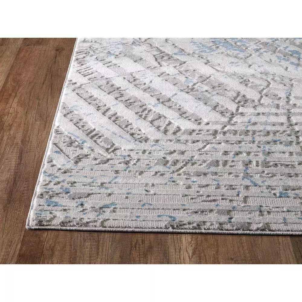 Nova Blue 5.3 ft. x 7.6 ft. Abstract Polyester Area Rug by Abani 4 Nova Blue 5.3 ft. x 7.6 ft. Abstract Polyester Area Rug by Abani - Image 2