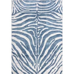 Nova Blue 9 ft. x 12 ft. Abstract Polyester Area Rug by Abani
