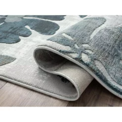 Nova Blue 7.9 ft. x 10.2 ft. Floral Polyester Area Rug by Abani -Abani Sales blue abani area rugs nov180a 8 c3 1000