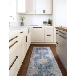 Paloma Blue 6 ft. x 9 ft. Oriental Polyester Area Rug by Abani -Abani Sales blue abani area rugs pal200a 6 44 1000