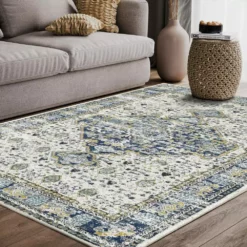 Porto Blue 4 ft. x 6 ft. Oriental Polypropylene Area Rug by Abani 17 Porto Blue 4 ft. x 6 ft. Oriental Polypropylene Area Rug by Abani -Abani Sales blue abani area rugs prt160a 4 31 1000
